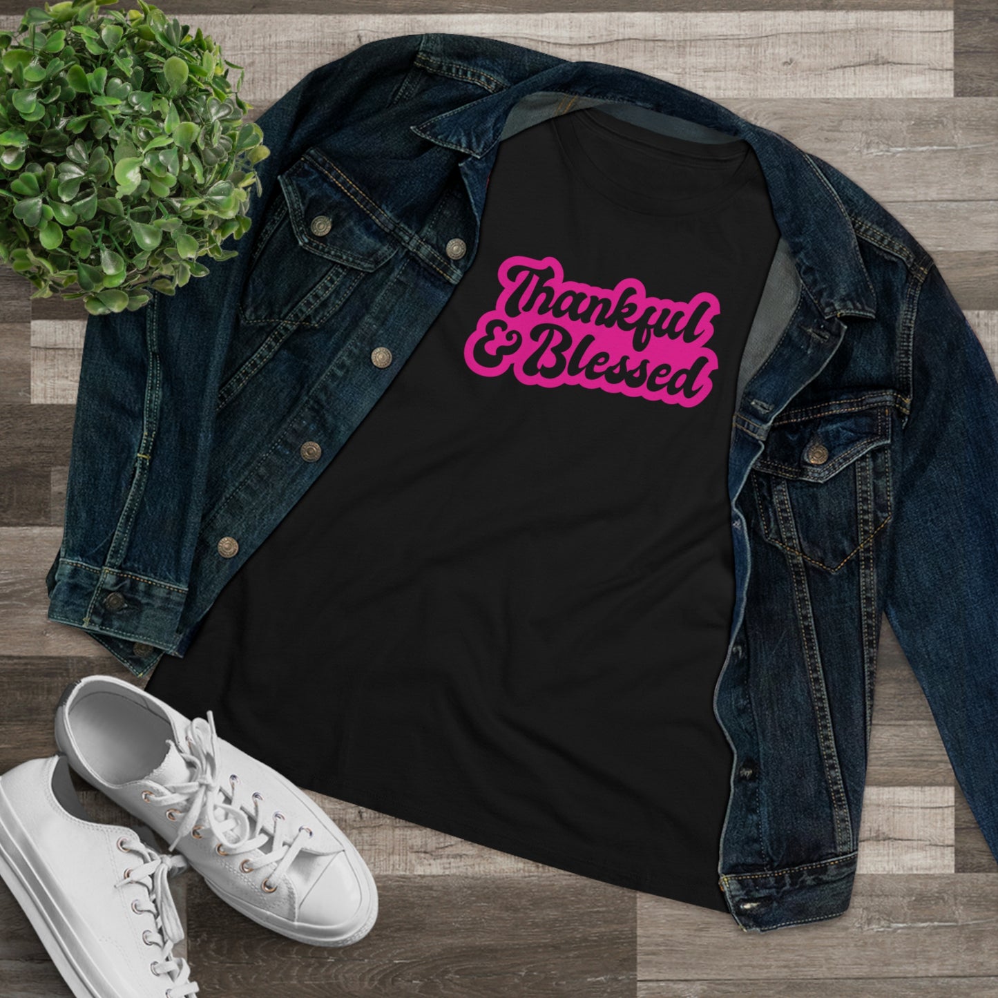 Thankful Blessed Relaxed Fit Premium T-shirt - Gratitude-Inspired Christian Apparel - BlessedYes Boutique