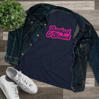 Thankful Blessed Relaxed Fit Premium T-shirt - Gratitude-Inspired Christian Apparel - BlessedYes Boutique